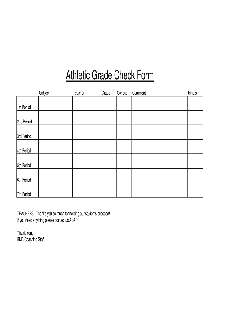 Grade Check  Form