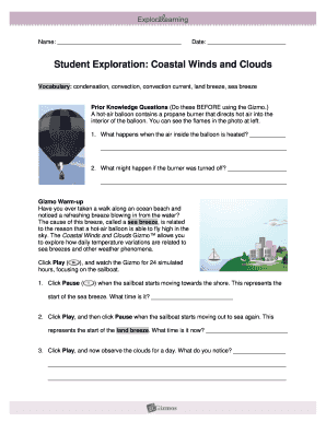  Coastal Winds and Clouds Gizmo Answer Key 2011-2024