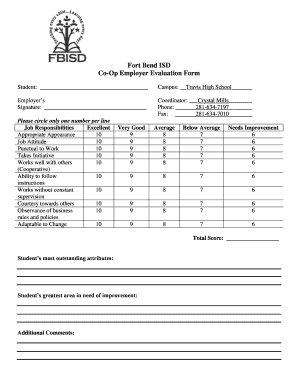 Employer Evaluation Form