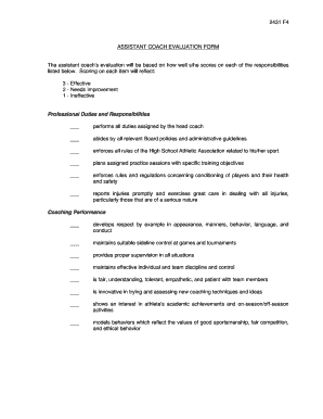 Coaches Evaluation Form