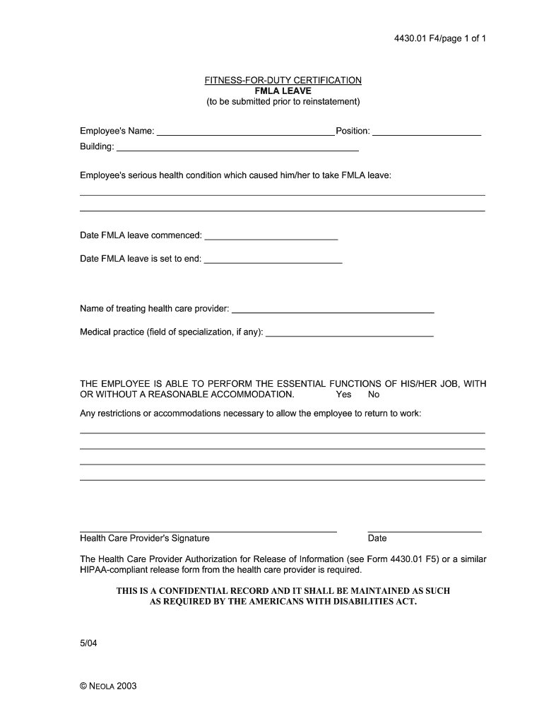 Duty Certificate  Form
