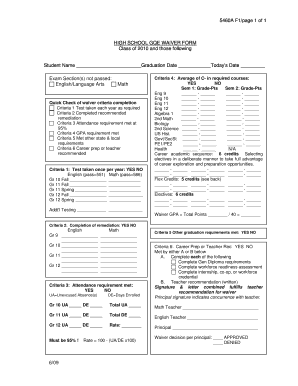  Indiana Graduation Waiver 2009-2024