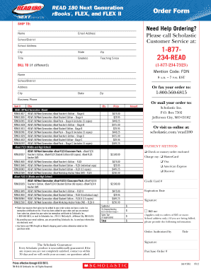 Read 180 Cost  Form