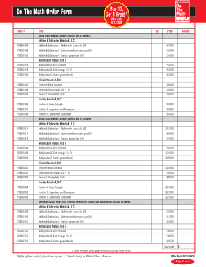  Do the Math Order Form Scholastic 2008