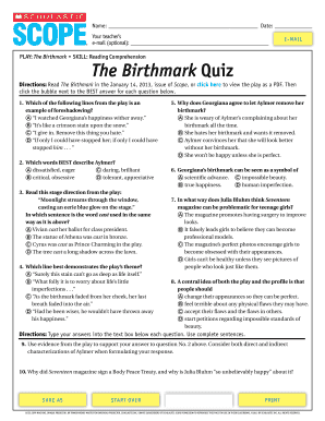 The Birthmark Nathaniel Hawthorne PDF  Form