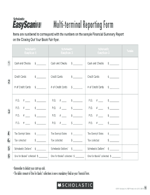 Terminal Report Sample  Form