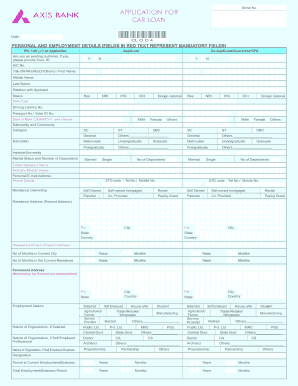 Axis Loan Application Form