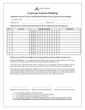 Axis Bank Netsecure Registration Form PDF