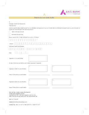 Application for Auto Debit from Account  Form