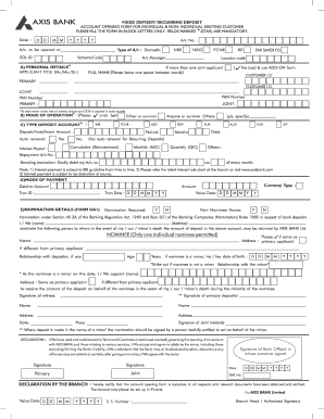 Fd Closure Form Axis Bank