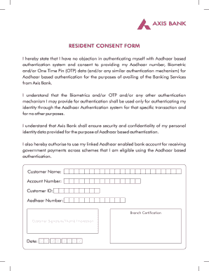 Axis Bank Signature Verification Form