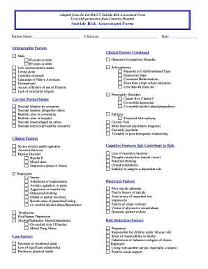 Counselling Risk Assessment Template  Form