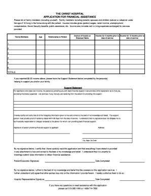 Christ Hospital Financial Assistance  Form