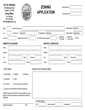 Hoboken Zoning Form