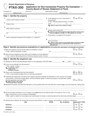 PTAX 300 Application for Non Homestead St Clair County  Form