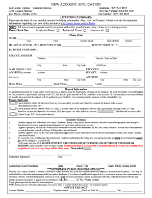 Lee County Utilities  Form