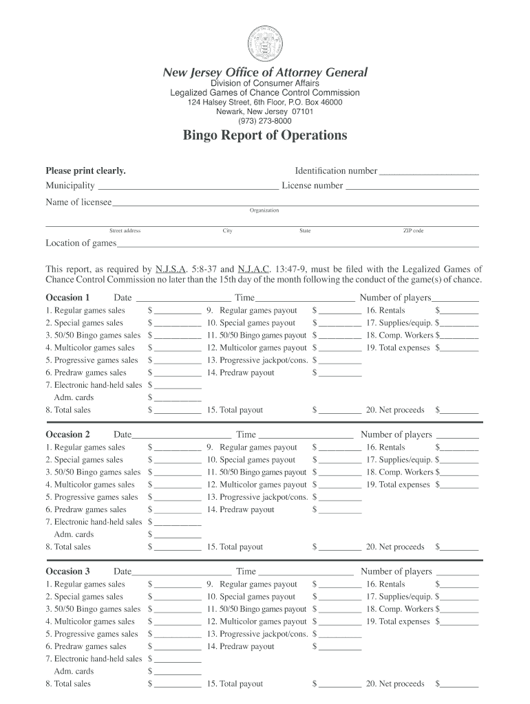 Get and Sign Bingo Report of Operations 2008 Form