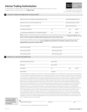 Advisor Trading Authorization Wells Fargo Advantage Funds  Form