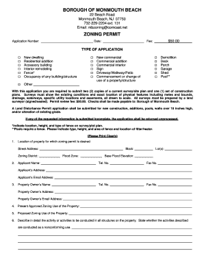 Monmouth Beach Zoning Generator  Form