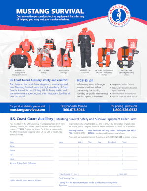 USCG Auxilary Order Form Mustang Survival