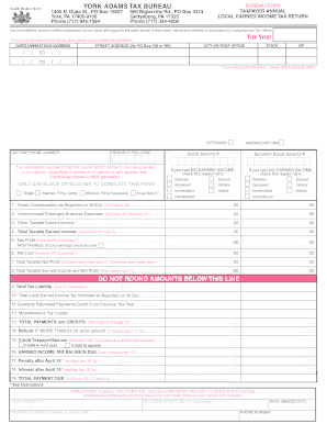York Adams Tax Bureau Form