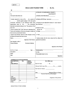 Sbi Gold Loan Application Form PDF