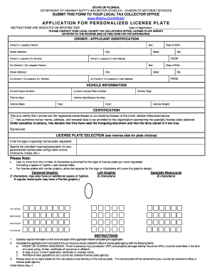  Application for Personalized License Plate Marion County Tax 2018