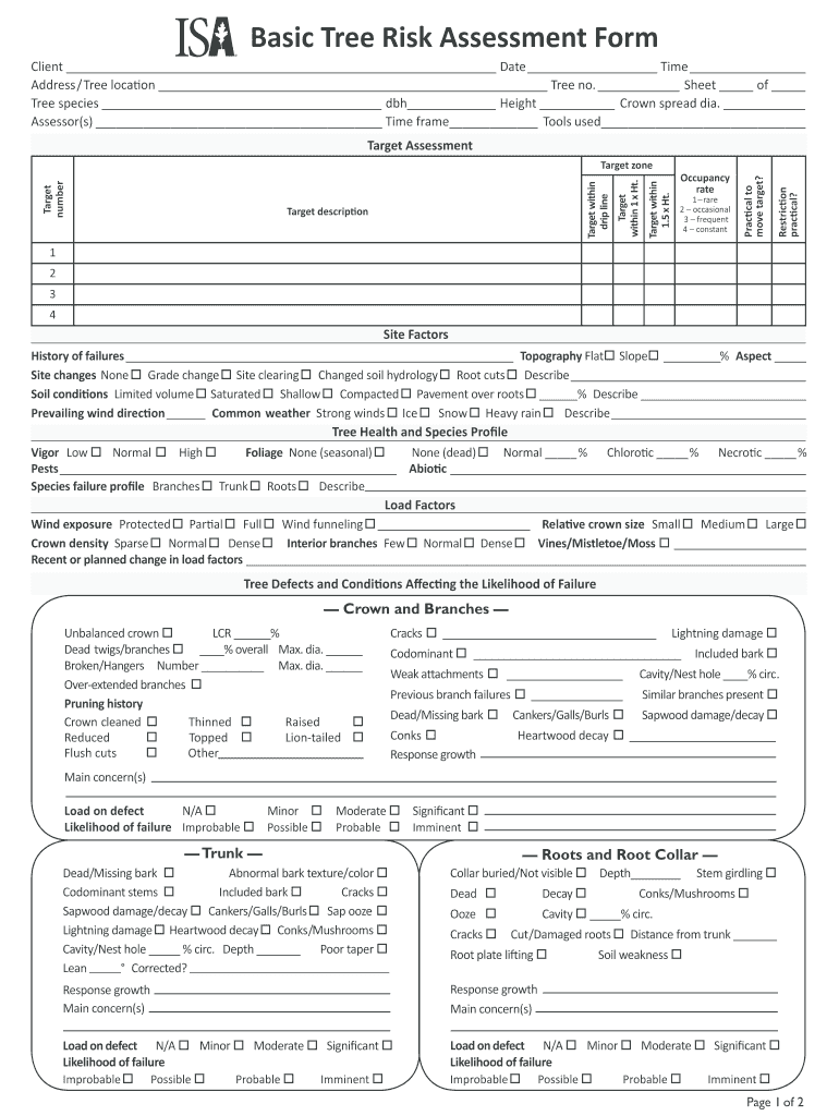 Get and Sign Tree Risk Assessment Form