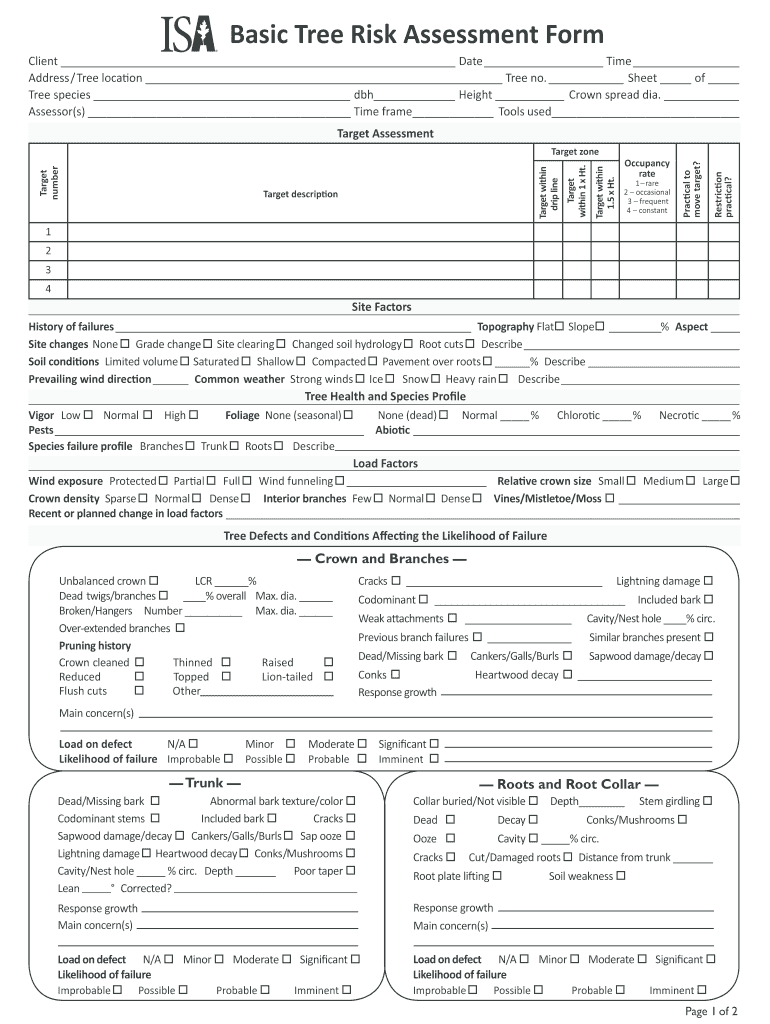 Tree Risk Assessment Form