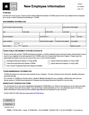 New Employee Form Tcdrs 01