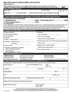 Anthem enrollment application - Fill Out and Sign ...