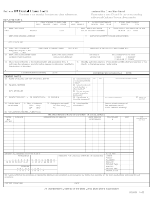 Dental Claim Form Anthem