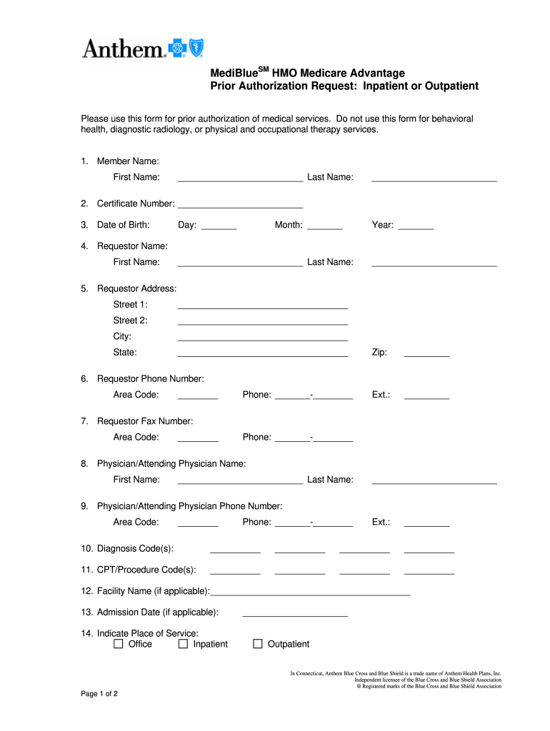 Anthem Healthkeepers Prior Authorization Form