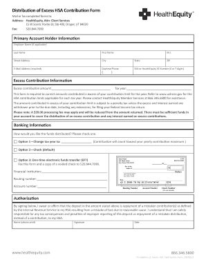 Distribution of Excess HSA Contribution Form HealthEquity