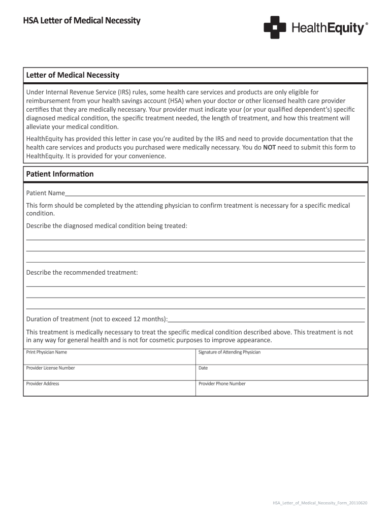 Letter of Medical Necessity Template  Form