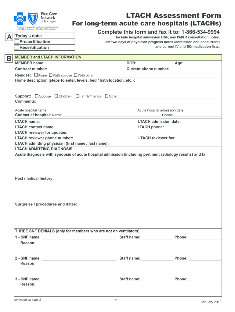  Bcn Ltach Assessment Form 2013-2024