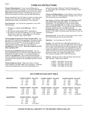 Idaho Form 910