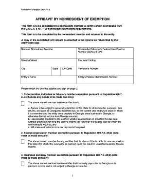 Form Nrw Exemption