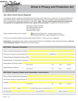 South Dakota Department of Revenue Dppa Form