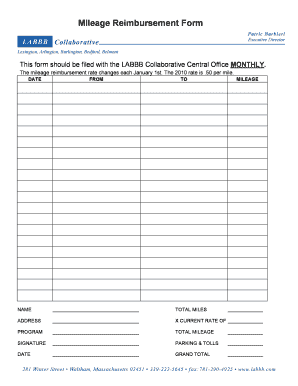 Mileage Reimbursement  Form