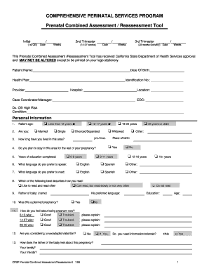 Initial Combined AssessmentReassessment Form Care1st Health
