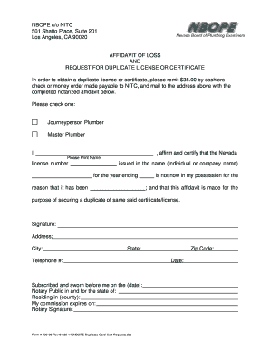 Affidavit for Lost ID South Africa  Form