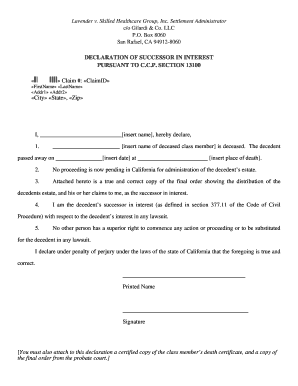 Successor in Interest Letter Template  Form