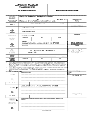 Share Transfer Form Nsw