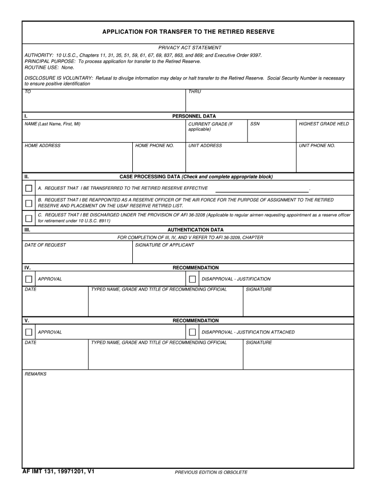  Af Form 131 1997-2024