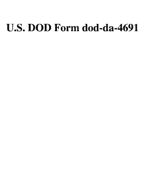 U S DOD Form Dod Da 4691 Usa Federal Forms Com
