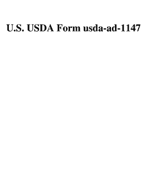 U S USDA Form Usda Ad 1147 Usa Federal Forms Com