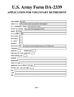 Army Retirement Request Form