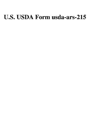 U S USDA Form Usda Ars 215 Usa Federal Forms Com