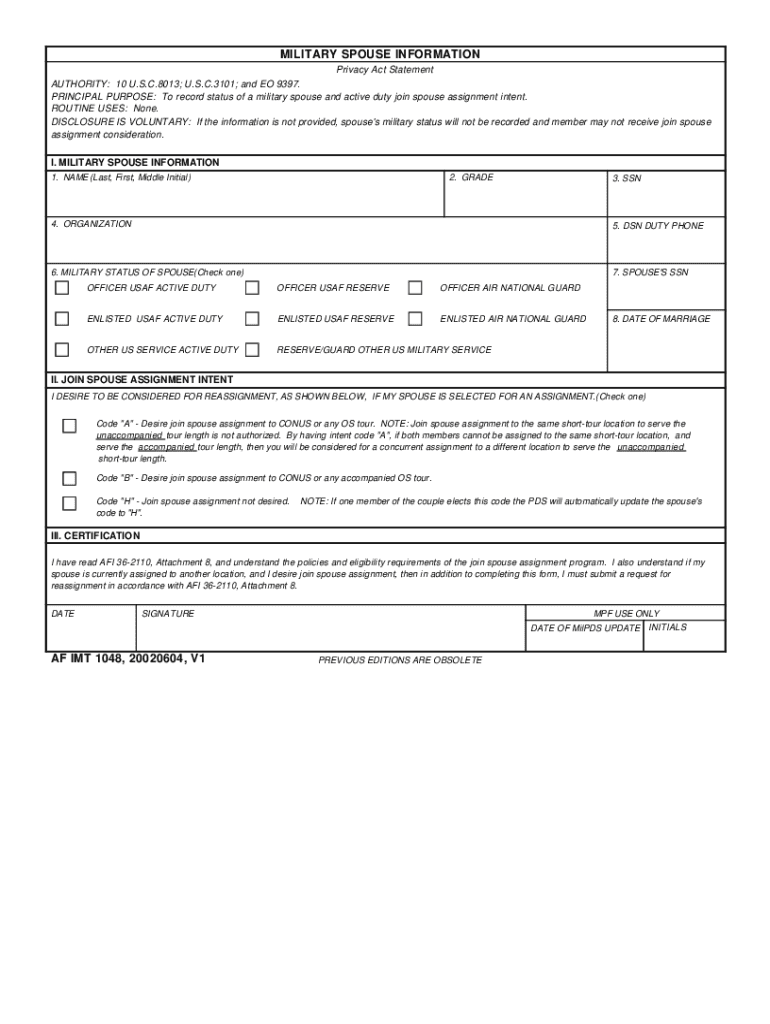  Af Form 1048 2002-2024